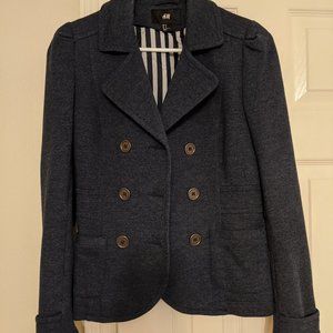 Soft Navy H&M Blazer w/ button detail
